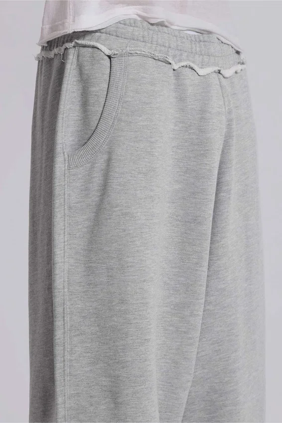 Szare, melanżowe, luźne spodnie dresowe Monster Joggers
