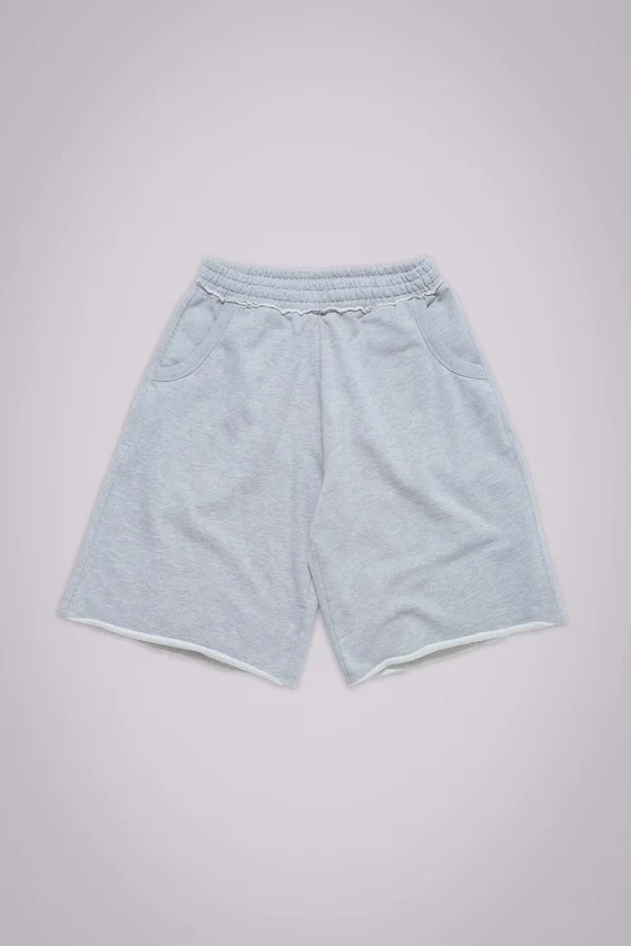 Szare, melanżowe, luźne szorty dresowe Monster Joggers
