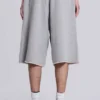 Szare, melanżowe, luźne szorty dresowe Monster Joggers