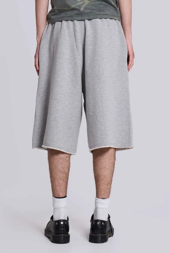 Szare, melanżowe, luźne szorty dresowe Monster Joggers