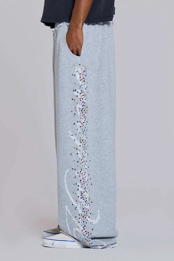 Szare Monster Joggers „Hardcore Jewel” z melanżu