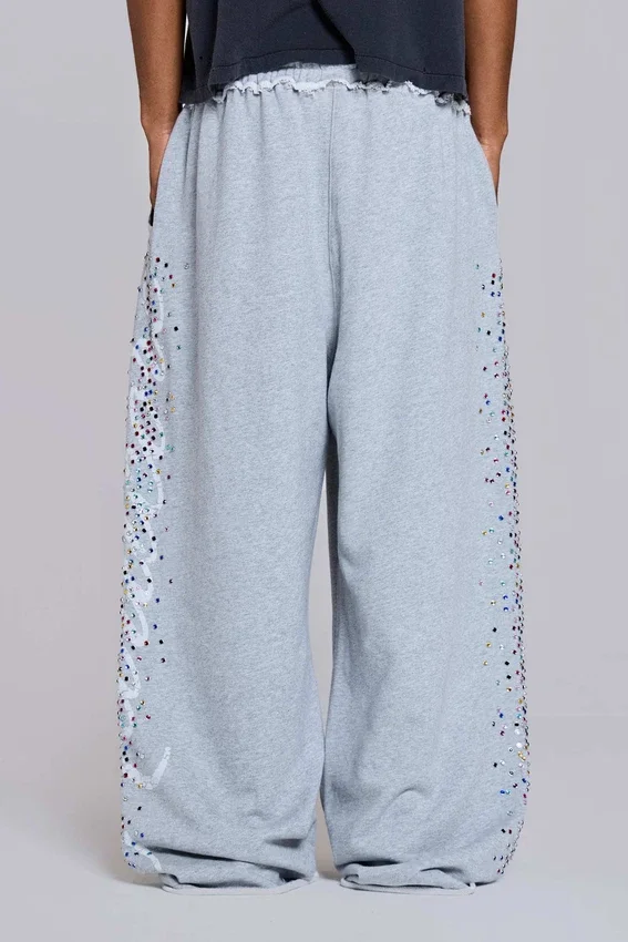 Szare Monster Joggers „Hardcore Jewel” z melanżu