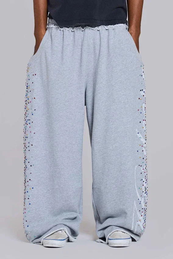 Szare Monster Joggers „Hardcore Jewel” z melanżu