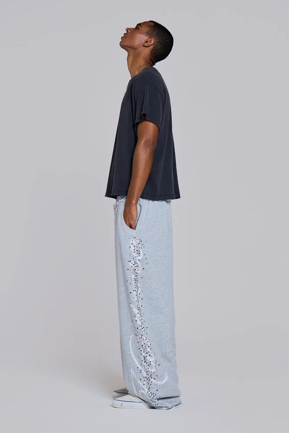 Szare Monster Joggers „Hardcore Jewel” z melanżu