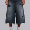 Szorty typu „carpenter” w stylu skate z efektem postarzenia