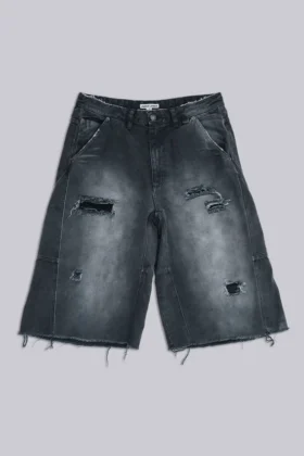 Szorty typu „carpenter” w stylu skate z efektem postarzenia