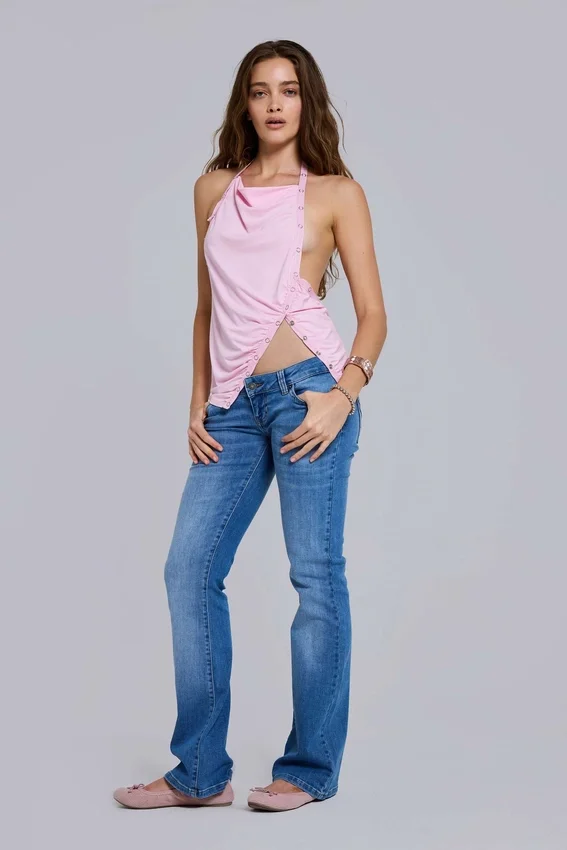 Kelsey Low Rise Skinny Bootcut Jeans w średnim odcieniu