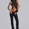 Top z PU w stylu militarnym „Rebel”