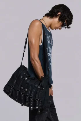 Torba satchel z powlekanego dżinsu „Drummer”