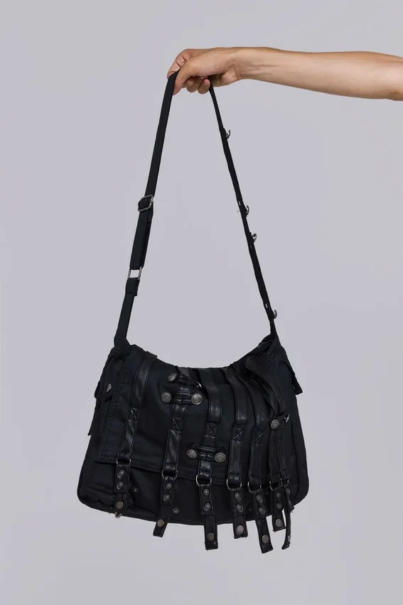 Torba satchel z powlekanego dżinsu „Drummer”