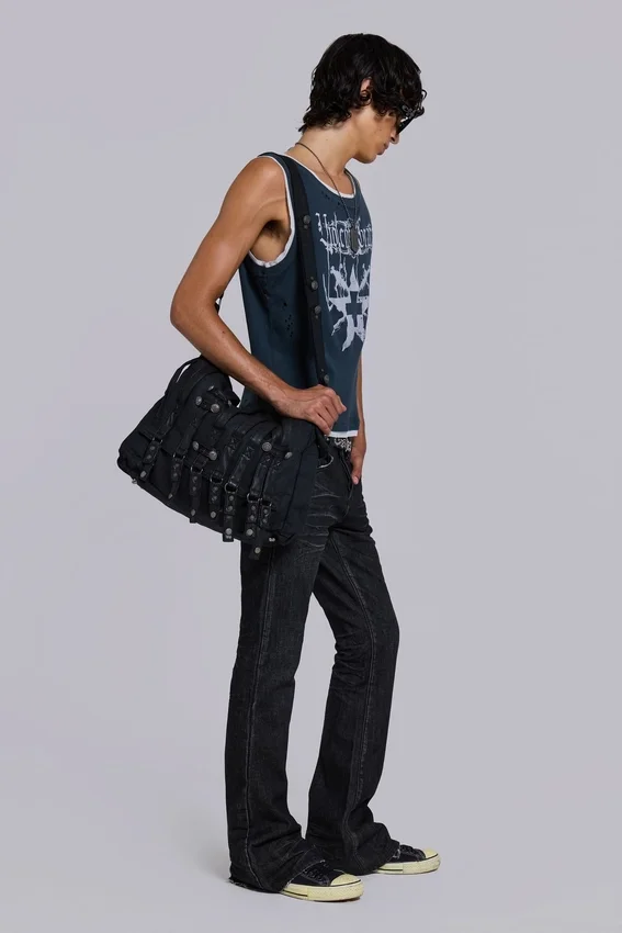 Torba satchel z powlekanego dżinsu „Drummer”