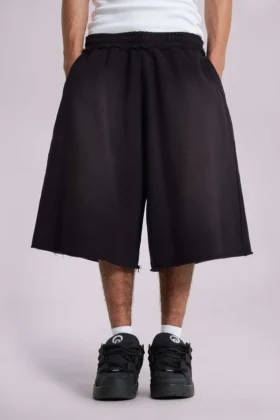 Wyprane czarne luźne szorty dresowe Monster Joggers